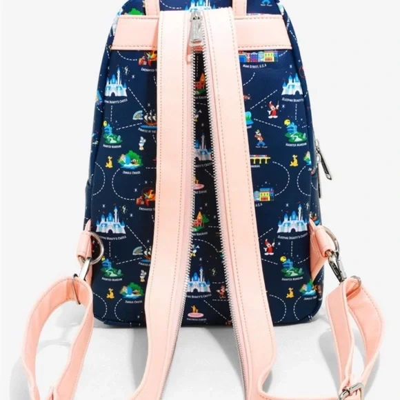 Disneyland 65th Anniversary Map 2-in-1 Convertible Mini Backpack Loungefly NWOT - Picture 5 of 10